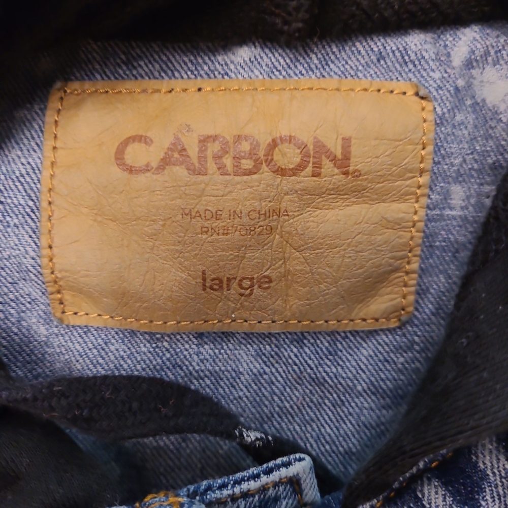 Carbon Denim With Sweatshirt Sleeve Jacket Size L - Picture 4 of 4